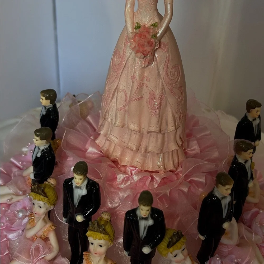 Elegant Pink sweet 16 or 15 Cake Topper or